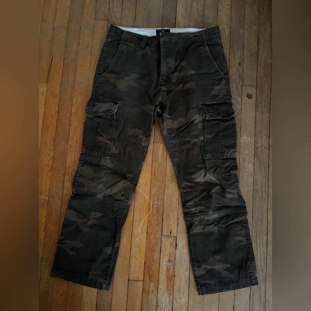 American Eagle Outfitters Dark Camouflage  Regular Straight Cargo Pants